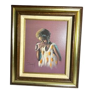 Elaine Dunghill African girl painting on canvas
